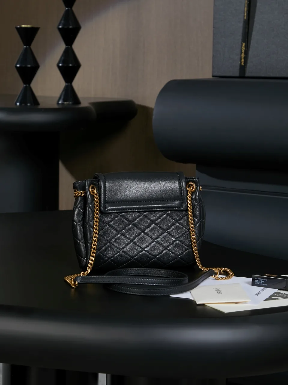 Saint Laurent Gold Quilted Leather Shoulder Bag product photo from LabelPicks