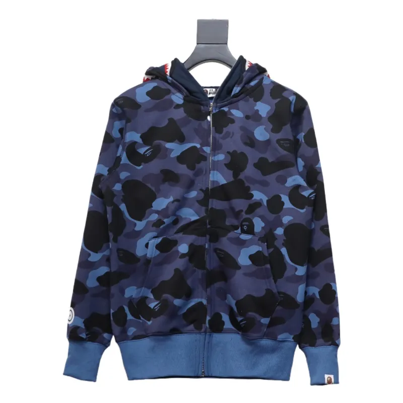 BAPE Color Camo Shark Full Zip Hoodie Blue