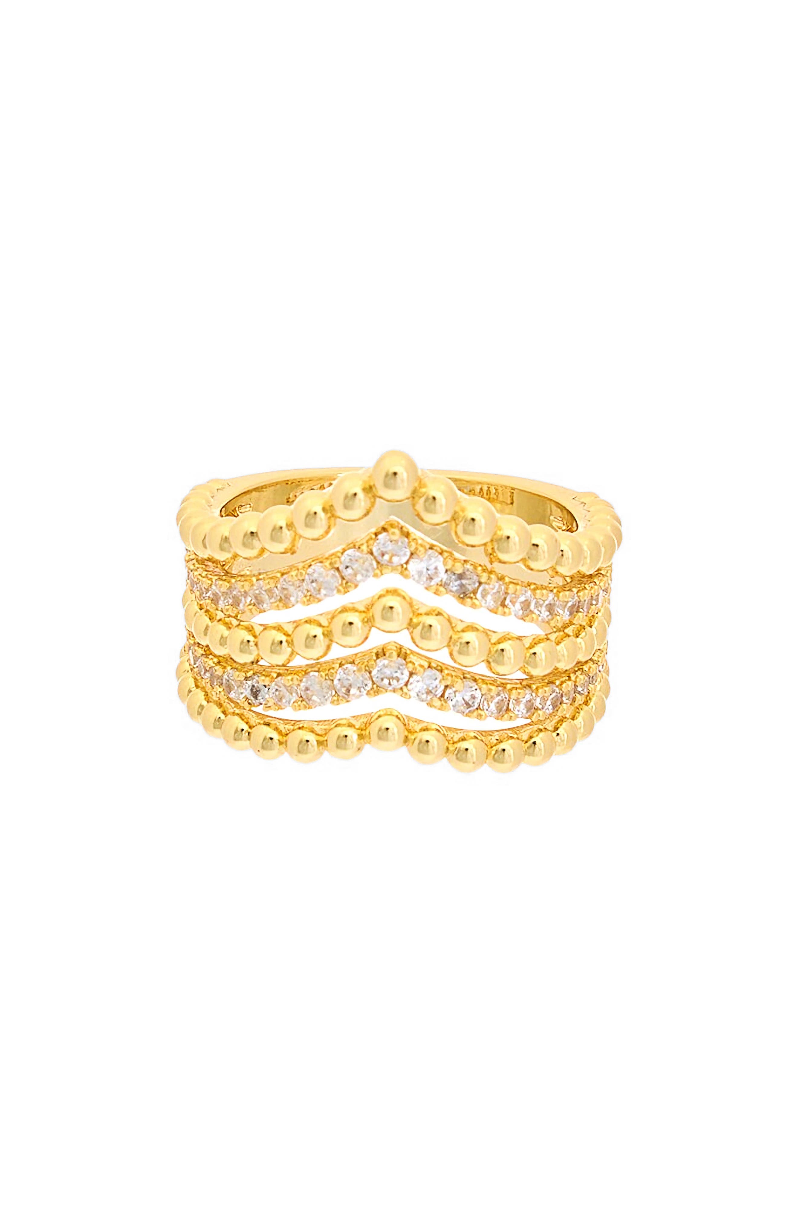 Juvell Cubic Zirconia Chevron Ring