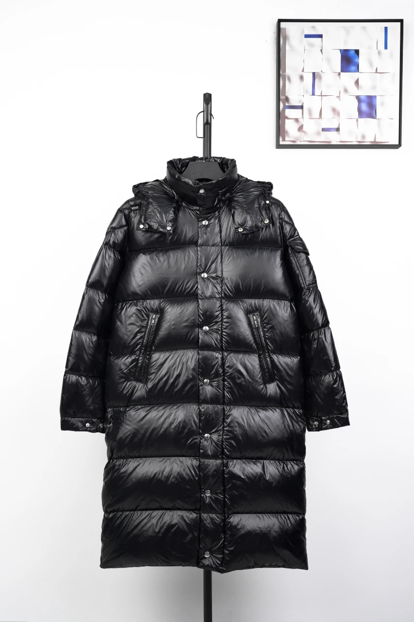 Moncler Black Glossy Maya Long Down Jacket product photo from LabelPicks