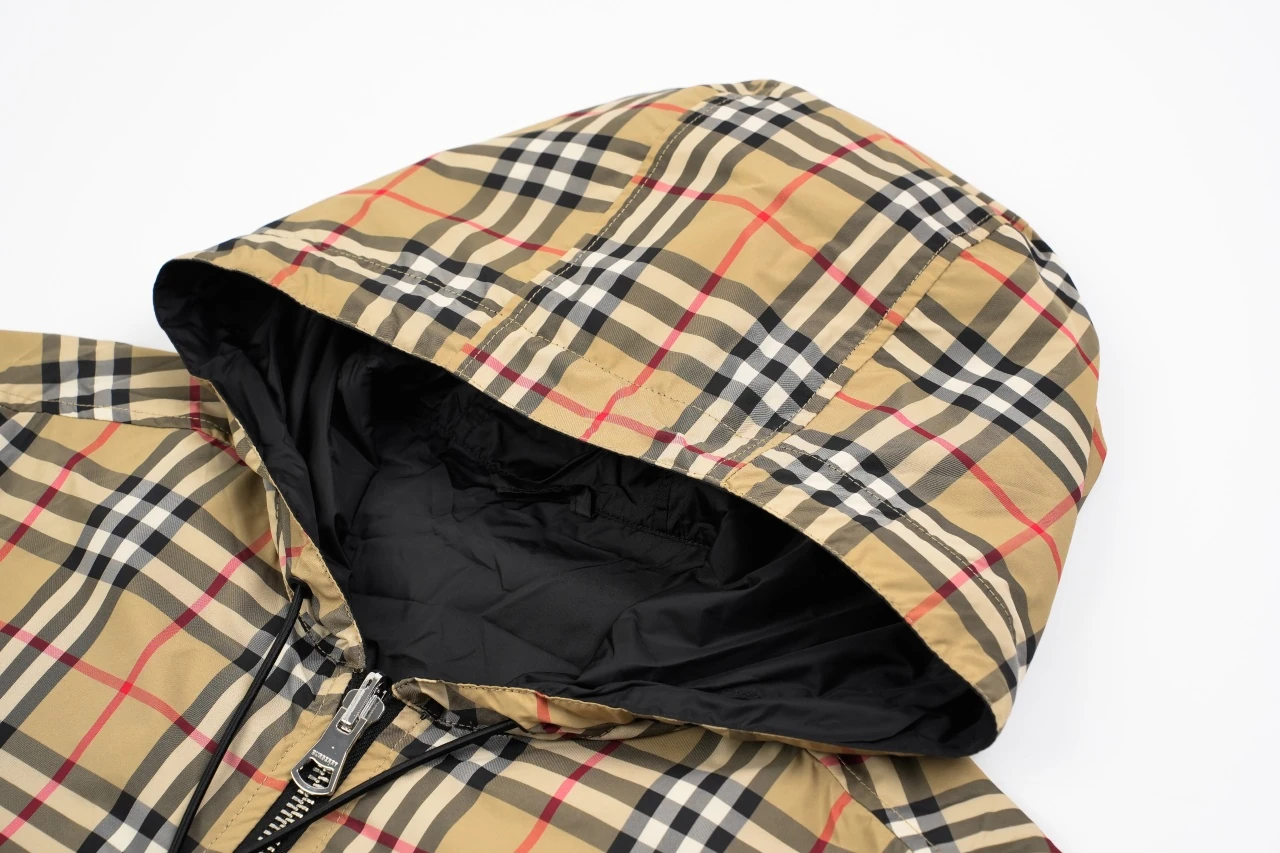 Burberry Beige Check Reversible Hooded Zip Jacket product photo from LabelPicks