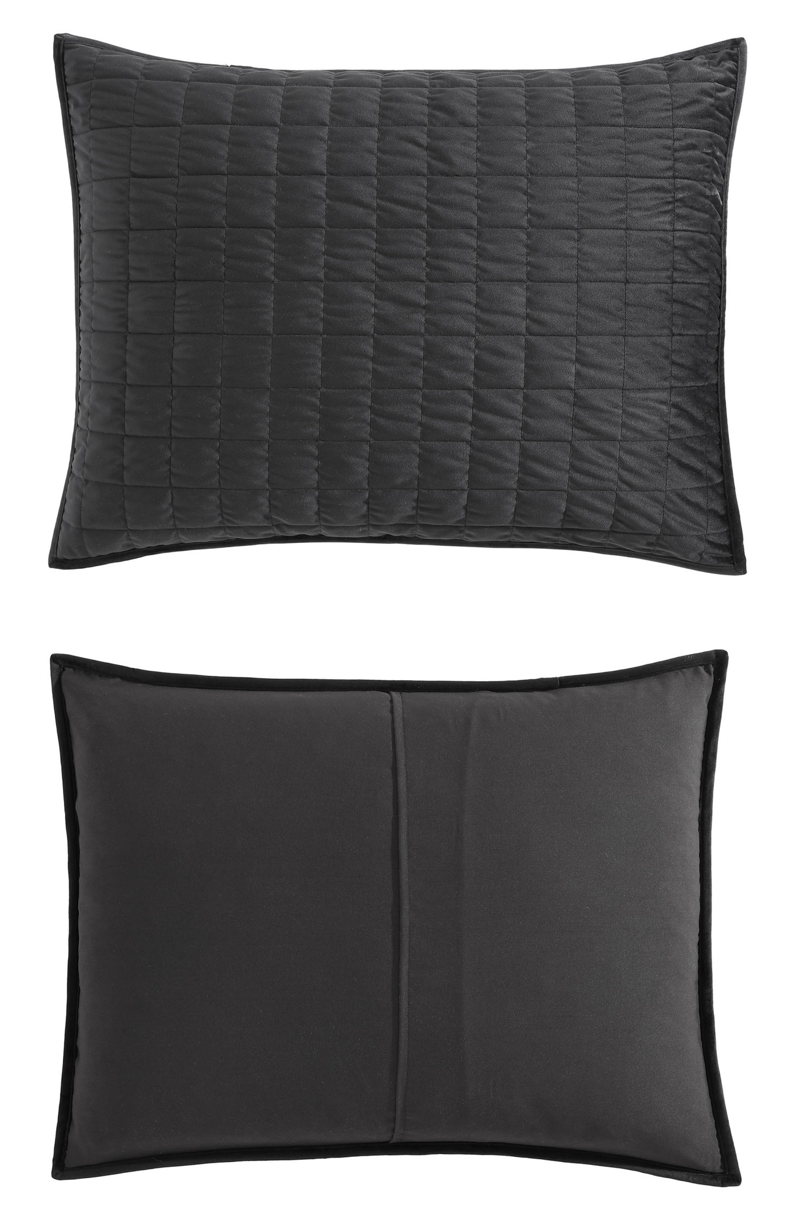 Vera Wang Black Quilted Velvet Comforter Set