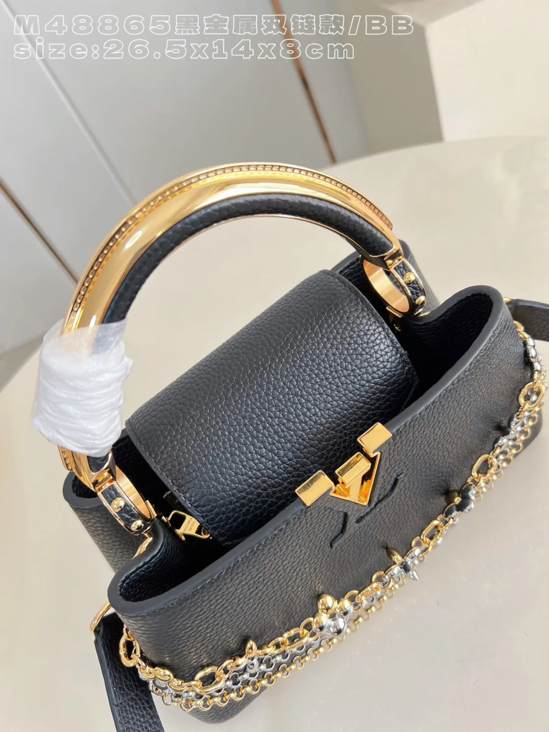 Louis Vuitton Black Capucines Grained Leather Crossbody Bag product photo from LabelPicks