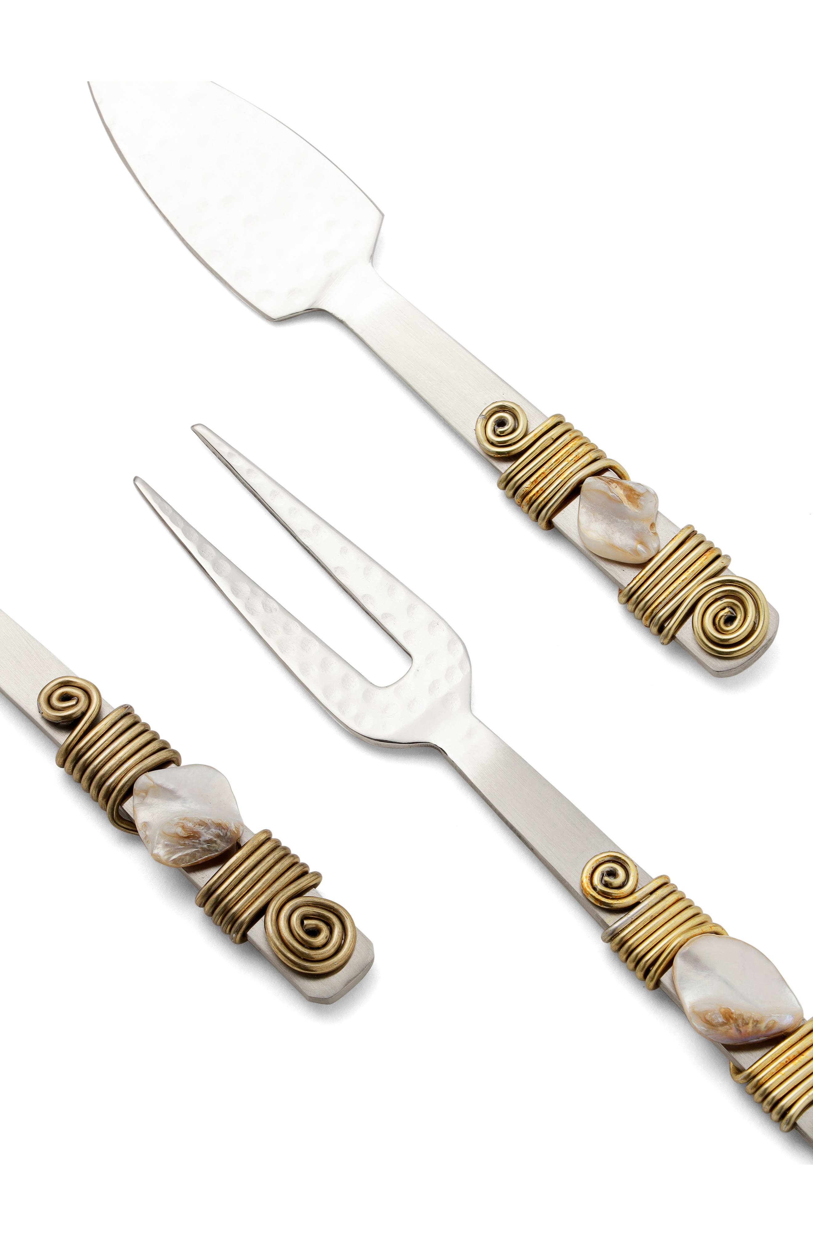 Tiramisu Mother of Pearl Set of 3 Cheese Knives
