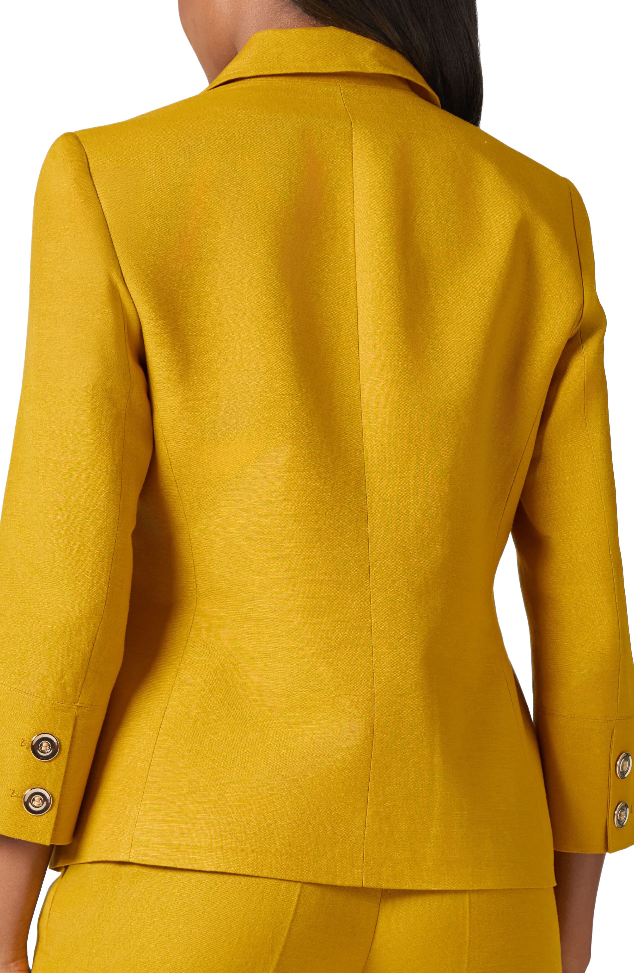 KASPER Linen Blend One-Button Blazer