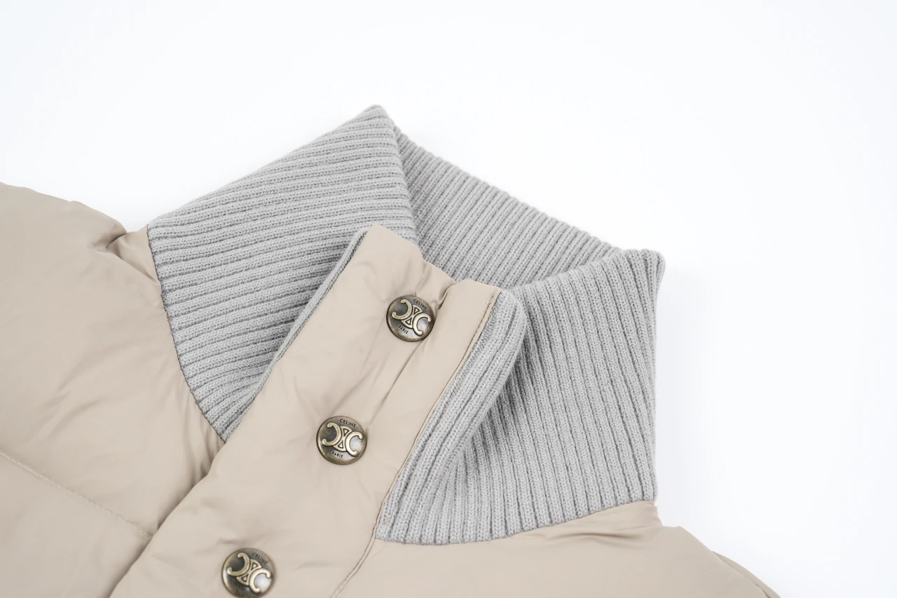 CELINE Beige Quilted Triomphe Stand-Collar Vest product photo from LabelPicks