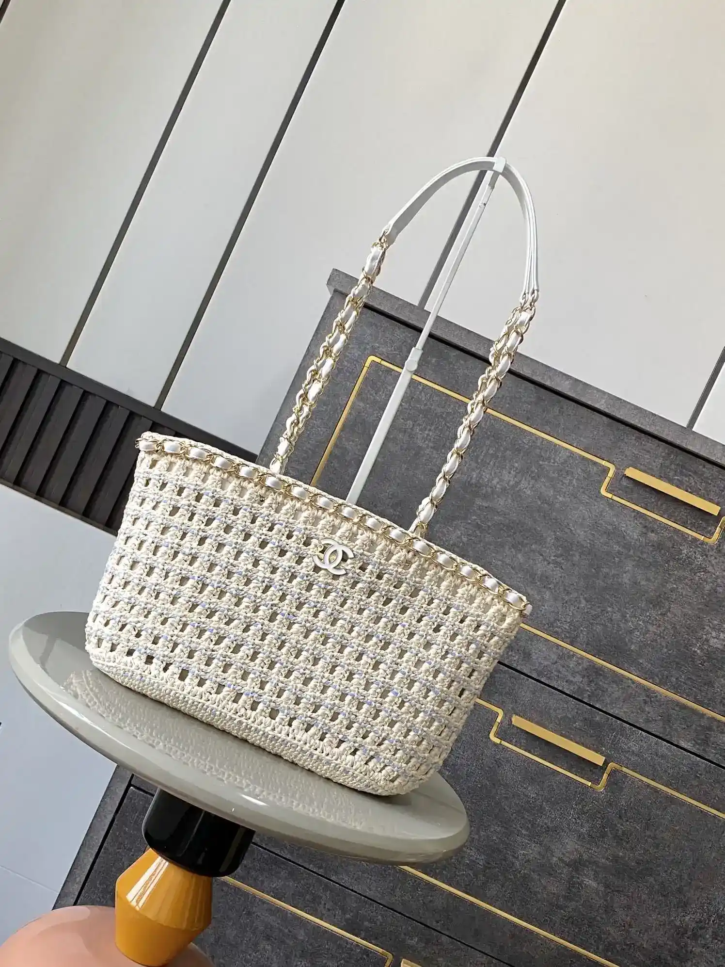 Chanel Beige Straw Woven Tote Bag product photo from LabelPicks