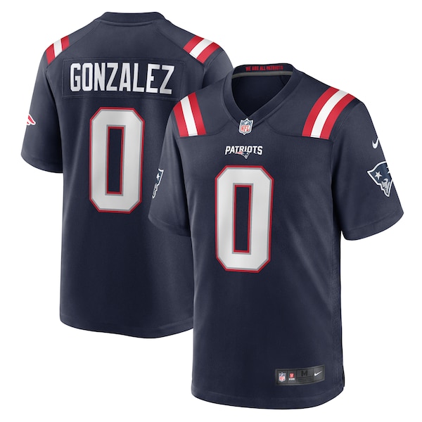 Christian Gonzalez New England Patriots Nike Team Game Jersey -  Navy