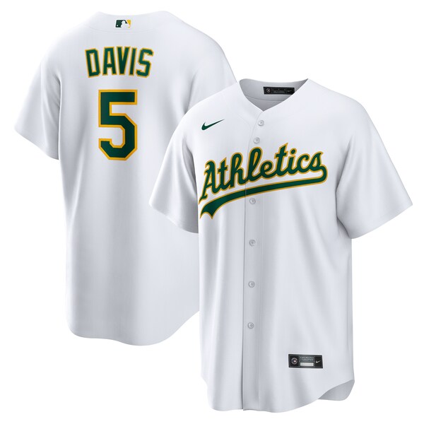 JD Davis Oakland Athletics Nike Home Replica Jersey - White/Kelly Green