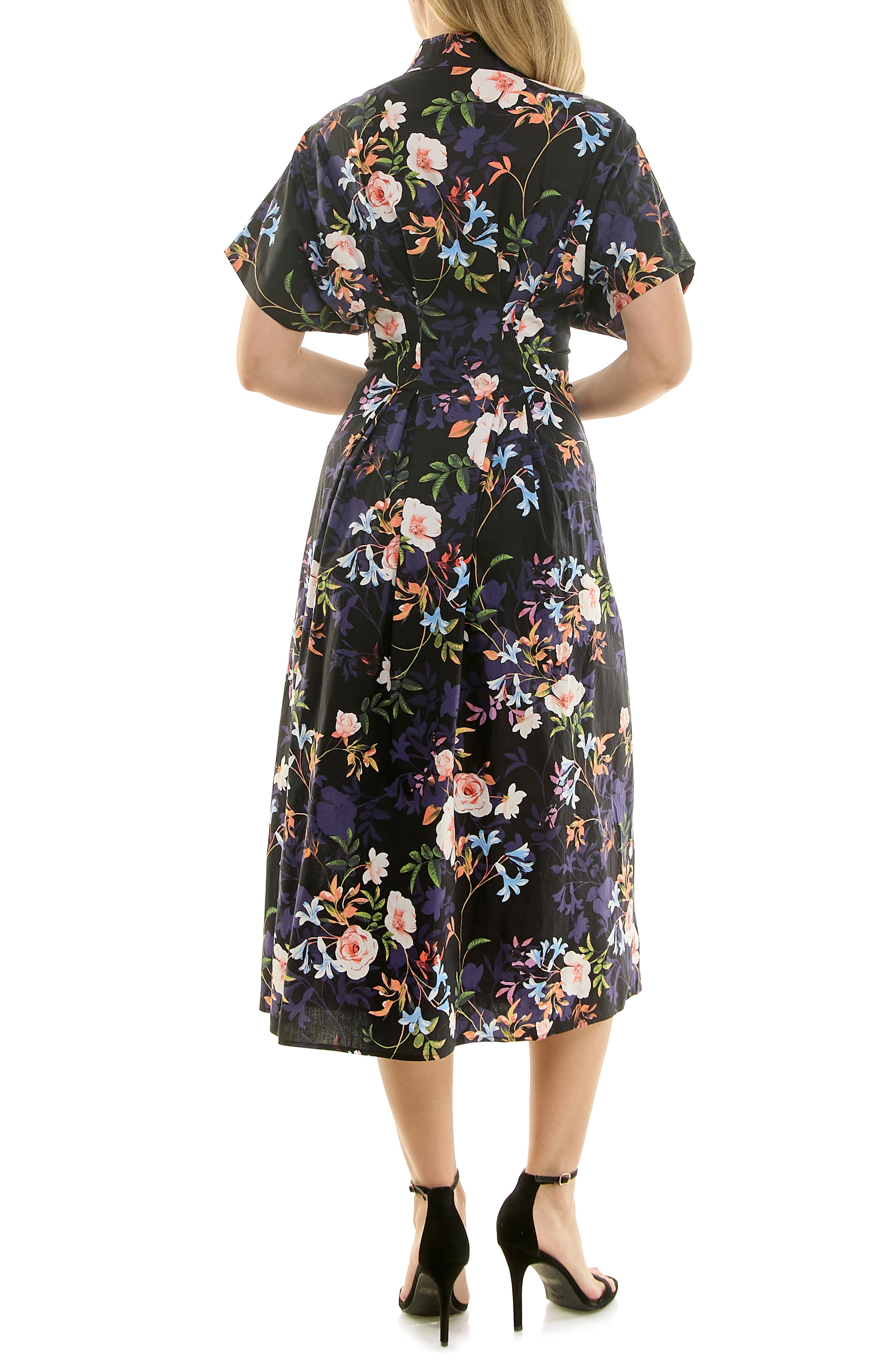 Nicole Miller Printed Stretch Cotton Shirtdress