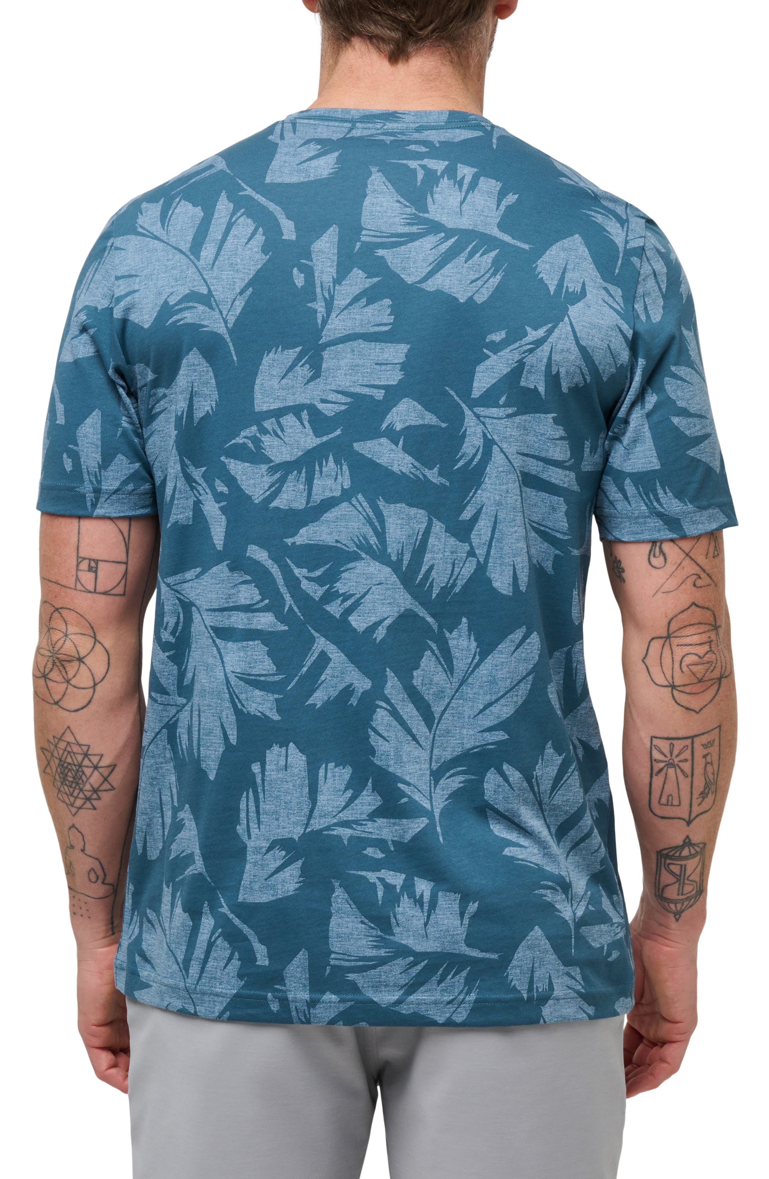 TravisMathew Travel Tip Leaf Print T-Shirt