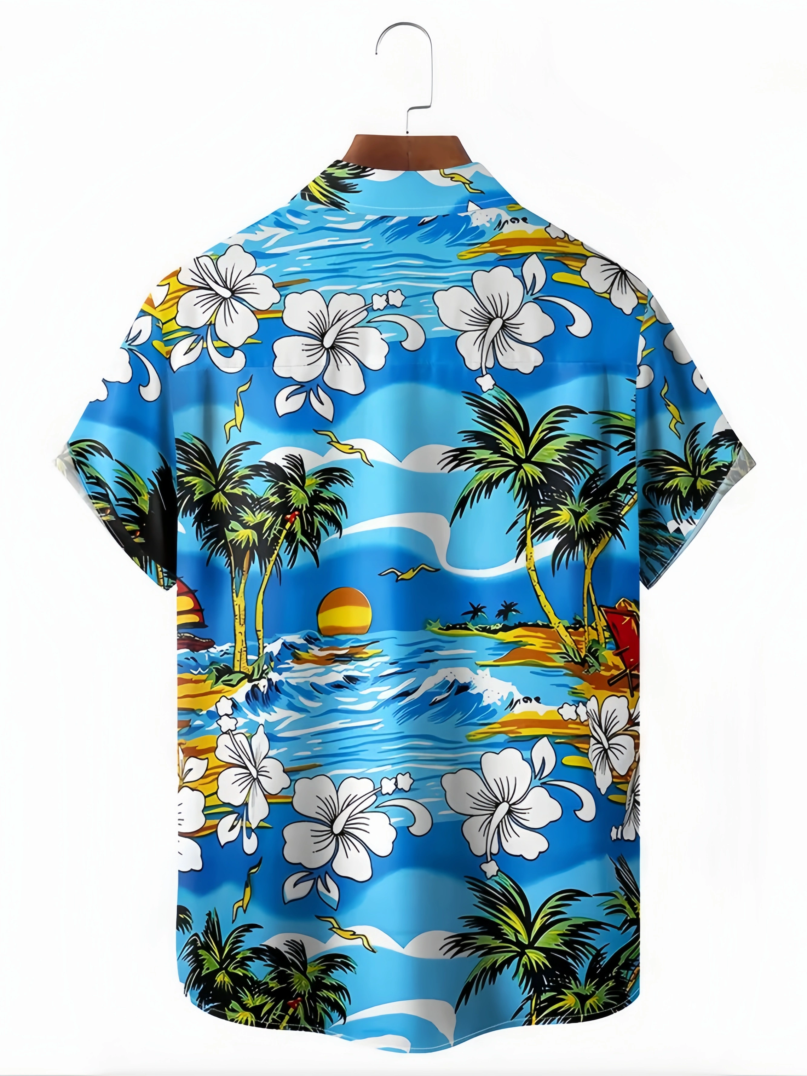 Floral Chest Pocket Short Sleeve Hawaiian Shirt