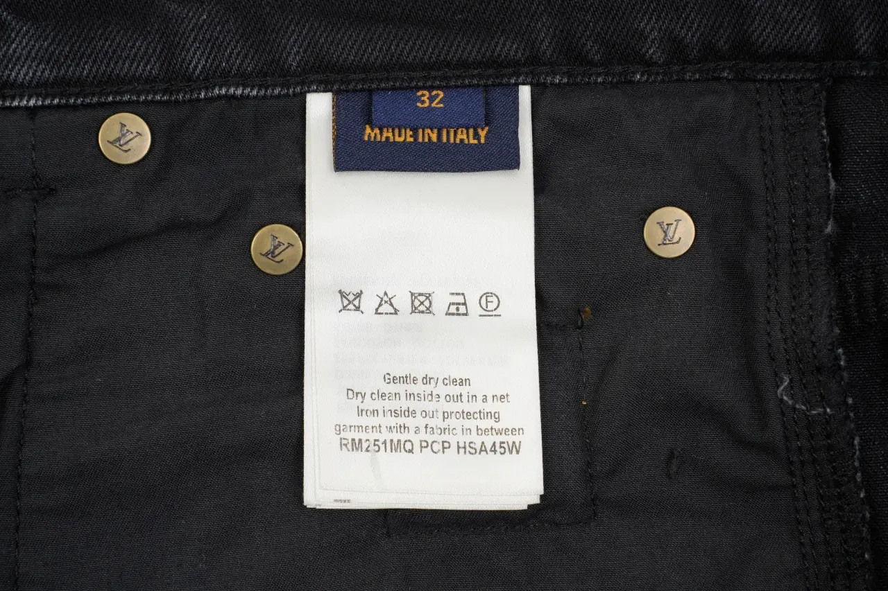 Louis Vuitton Black Stitch Monogram Letter Denim Pants product photo from LabelPicks