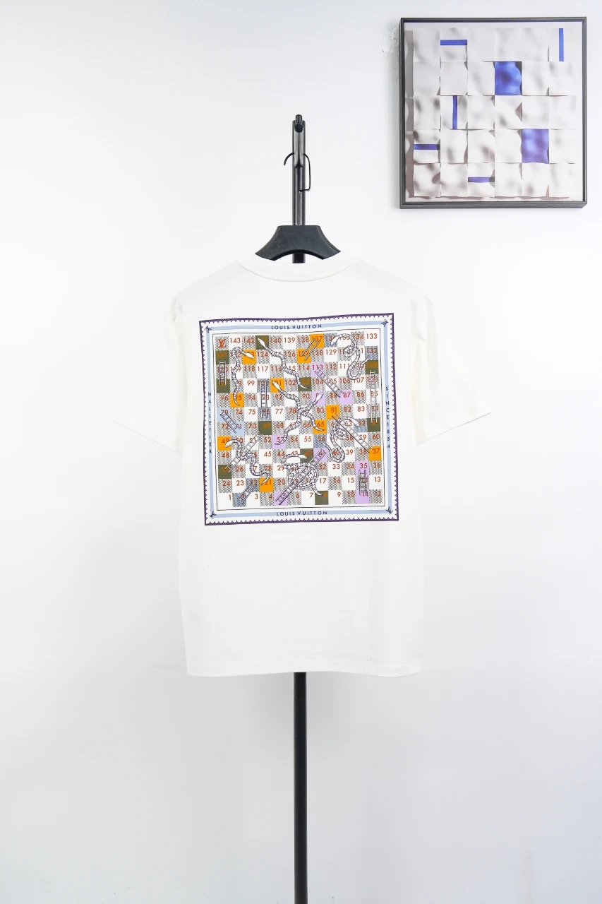 Louis Vuitton White Snakes Ladders Damier Number Print T-Shirt product photo from LabelPicks