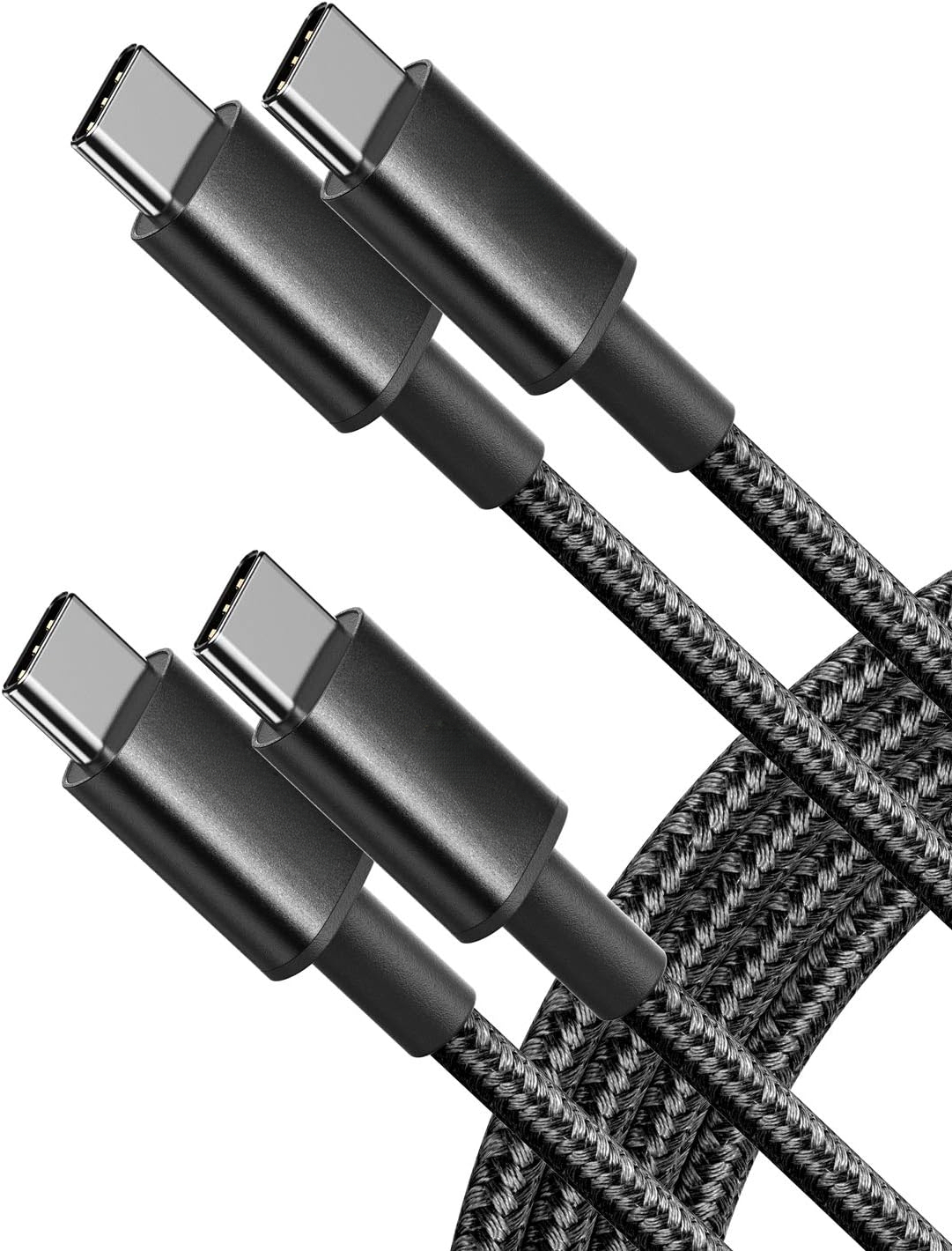 USB C to USB C Cable, 60W Fast Charging Cable (2-Pack, 6 ft, Black) (2-Pack, 6 ft, Black)