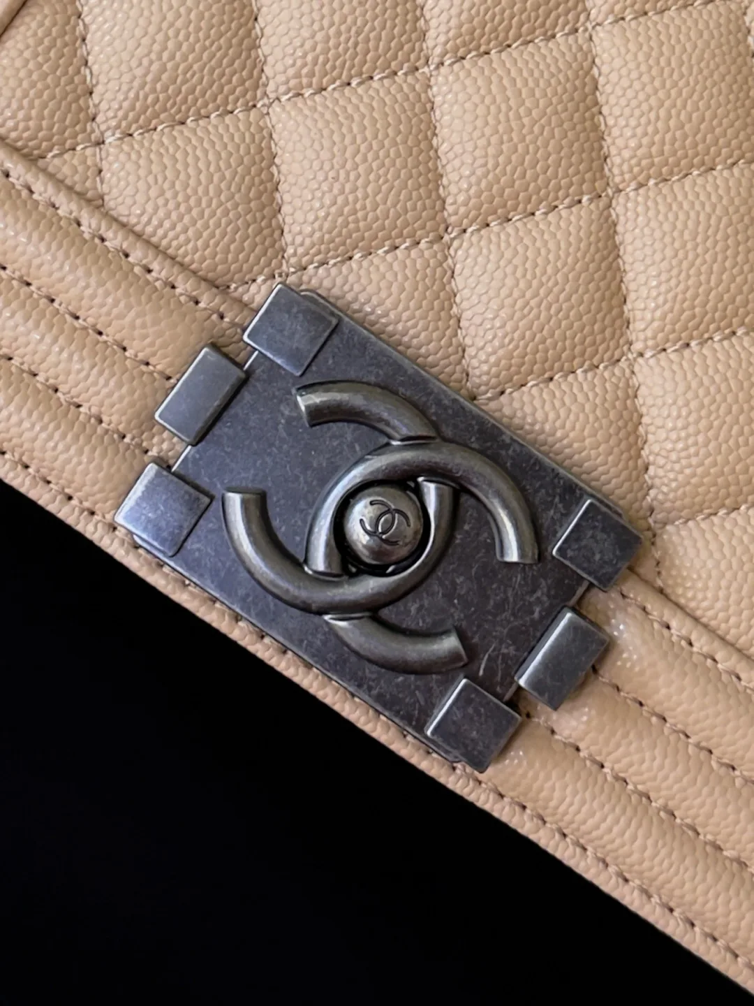 Chanel Beige Quilted Leather Crossbody Bag product photo from LabelPicks