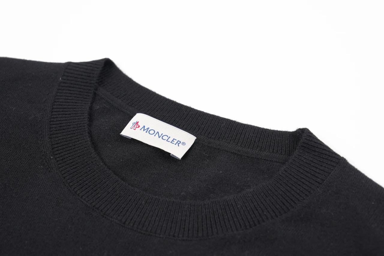 Moncler Black Silk Blend Tonal Logo Crewneck T-Shirt product photo from LabelPicks