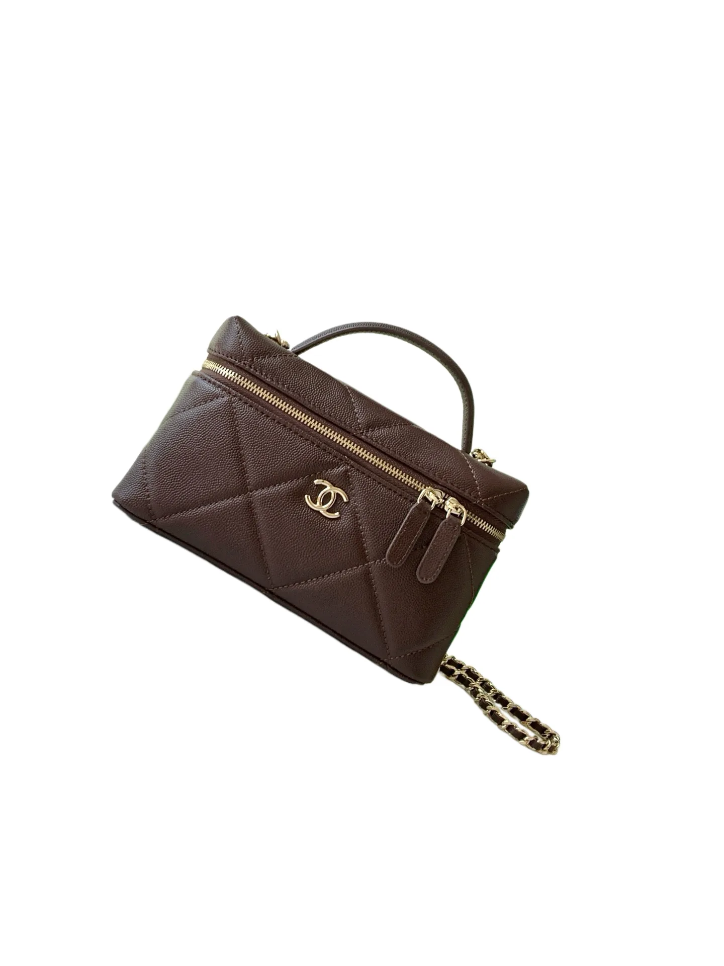 Chanel Brown Quilted Leather Top Handle Bag product photo from LabelPicks