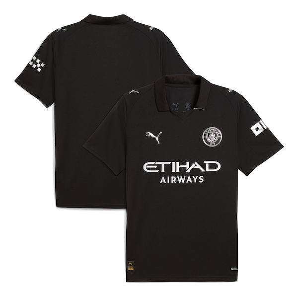 Manchester City Puma 2025/26 Away Replica Jersey - Black/Light Blue