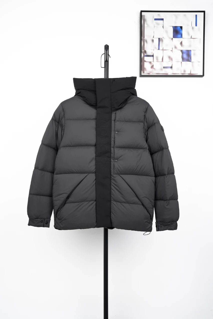 Moncler Charcoal Paneled Quilted Down Jacket product photo from LabelPicks