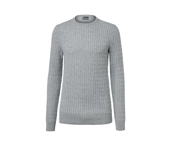 Strickpullover, grau meliert