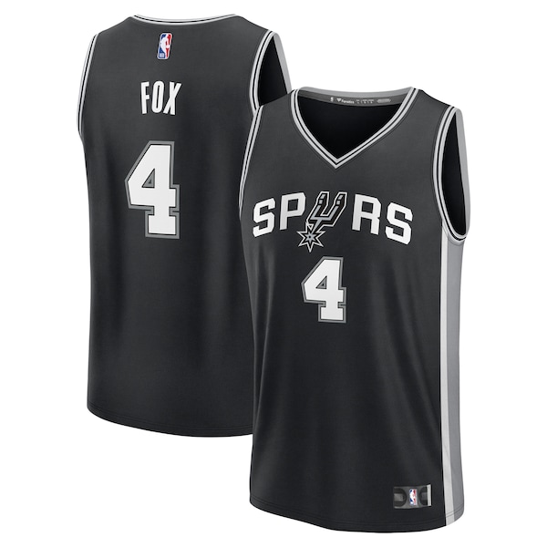 De'Aaron Fox San Antonio Spurs  Fast Break Replica Player Jersey - Icon Edition - Black