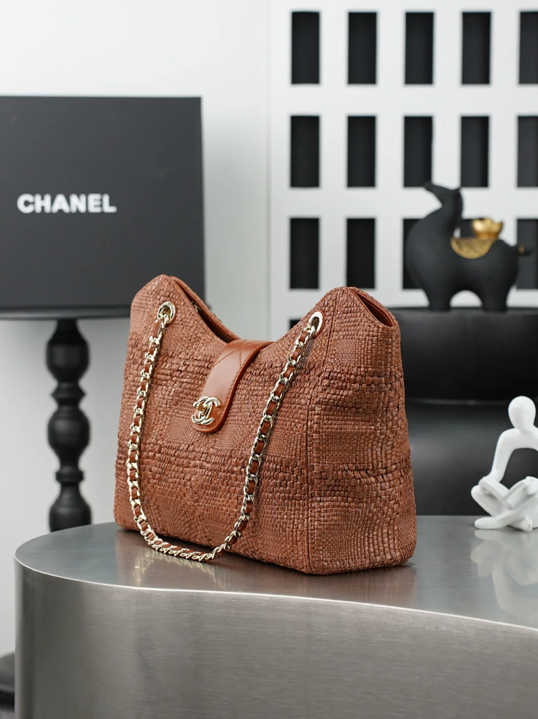 Chanel Straw Woven Shoulder Bag product photo from LabelPicks