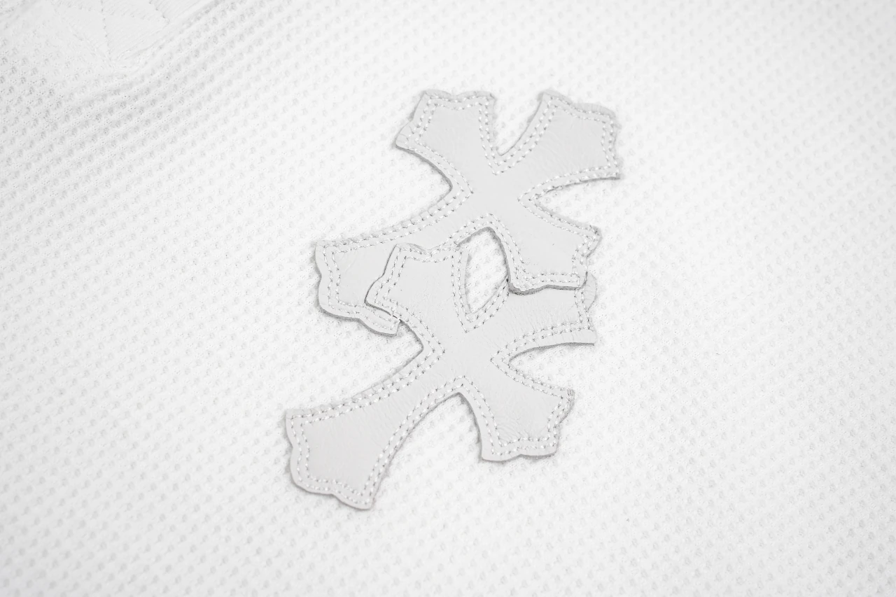 Chrome Hearts White Leather Patch Silver Button Henley Sweatshirt product photo from LabelPicks