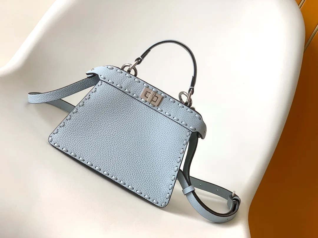 Fendi Peekaboo Blue Calfskin Top Handle Bag product photo from LabelPicks