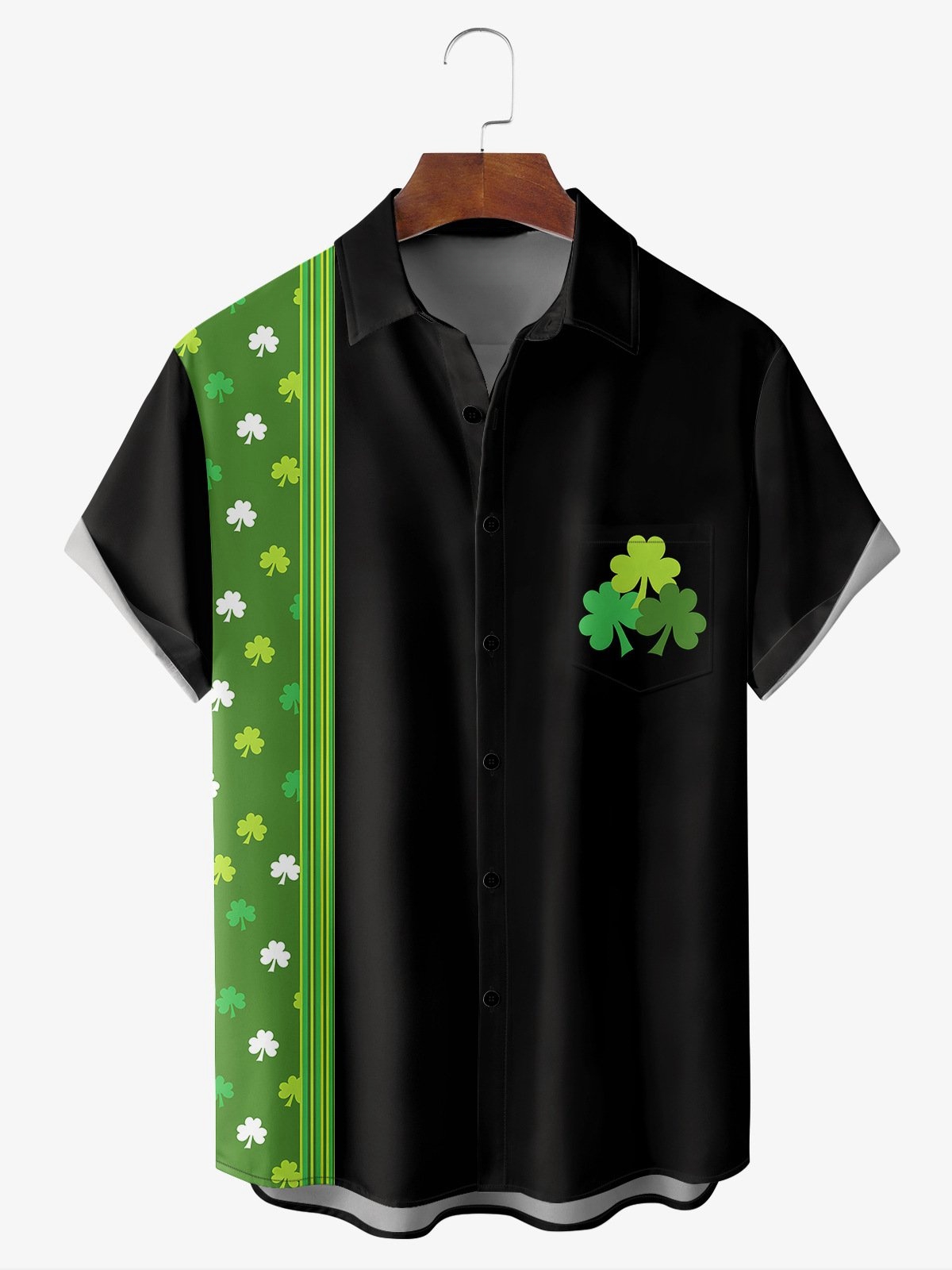 St. Patrick Chest Pocket Short Sleeve Bowling Shirt