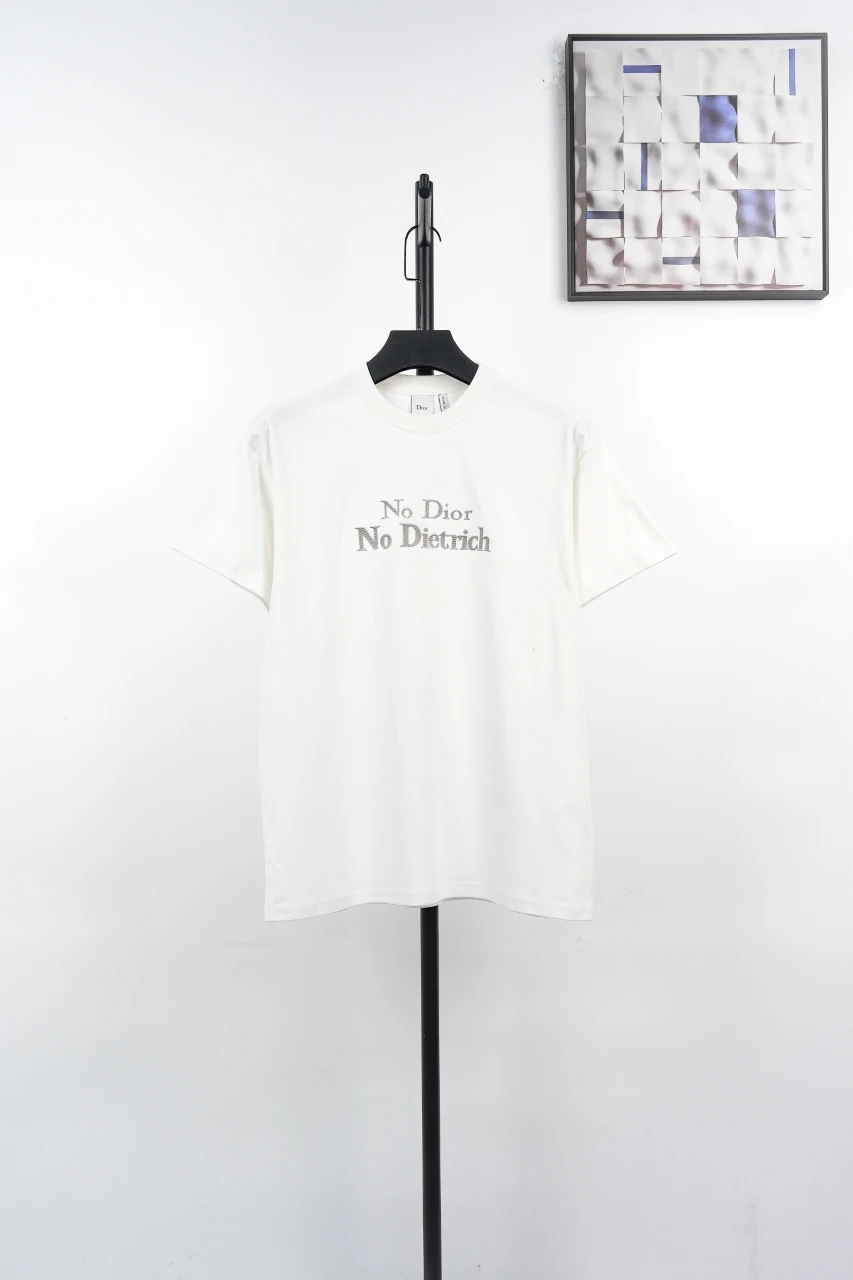 Dior White No Dior Embroidered Crewneck T-Shirt product photo from LabelPicks