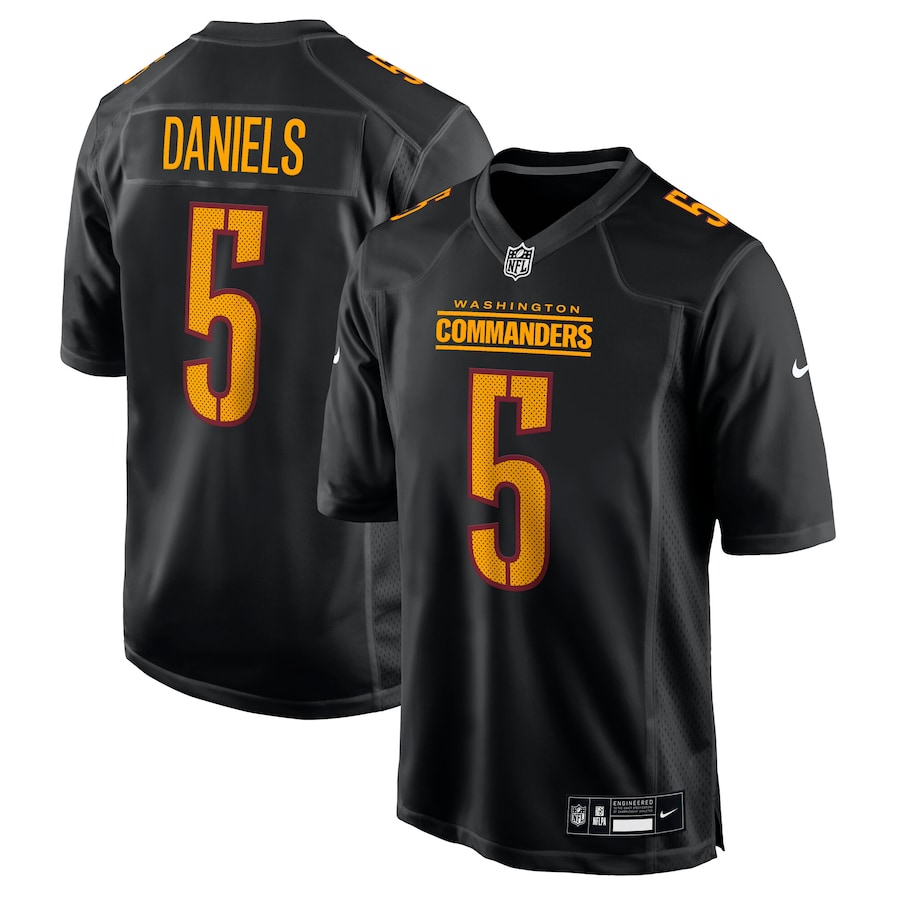 Jayden Daniels Men's Washington Commanders Nike Carbon Black Fashion Jersey - Black