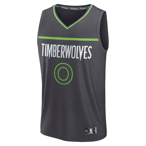 Donte DiVincenzo Minnesota Timberwolves  Fast Break Replica Player Jersey - Statement Edition - Charcoal