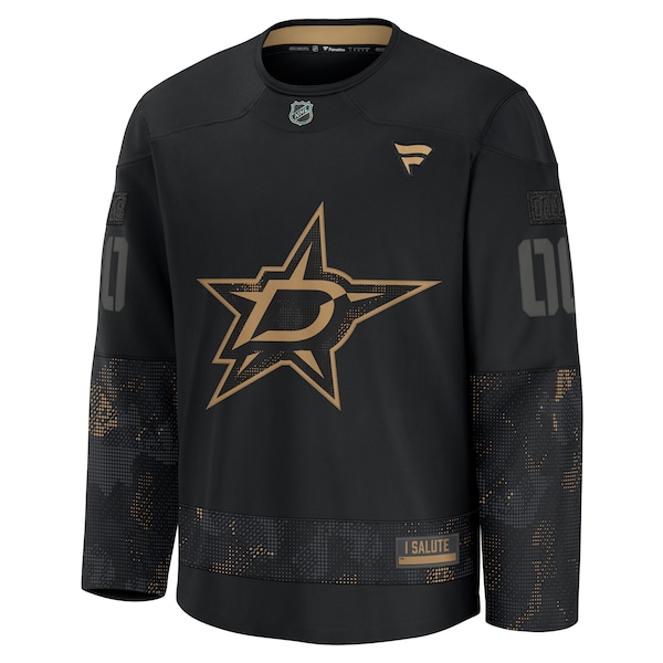 Dallas Stars  2024 Military Appreciation Personalized Long Sleeve Practice Jersey - Black
