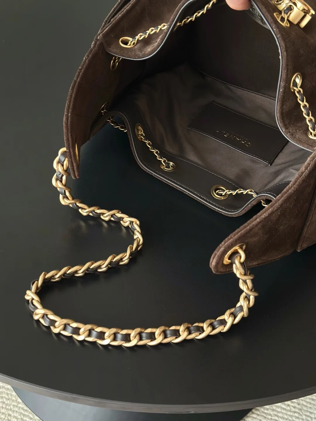 Chanel Suede Leather Bucket Bag product photo from LabelPicks