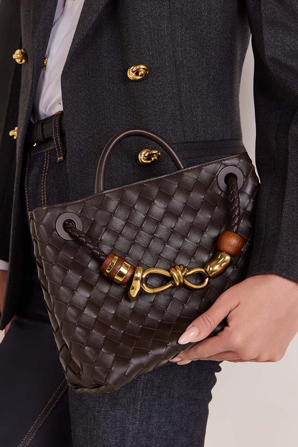 BOTTEGA VENETA תיק קרוסבודי אנדיאמו חרוזים סמול