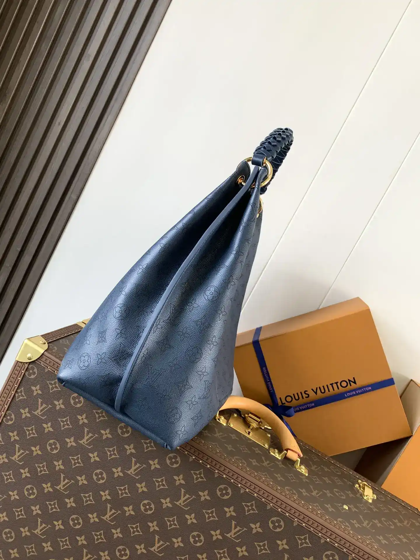 Louis Vuitton Navy Woven Leather Tote Bag product photo from LabelPicks