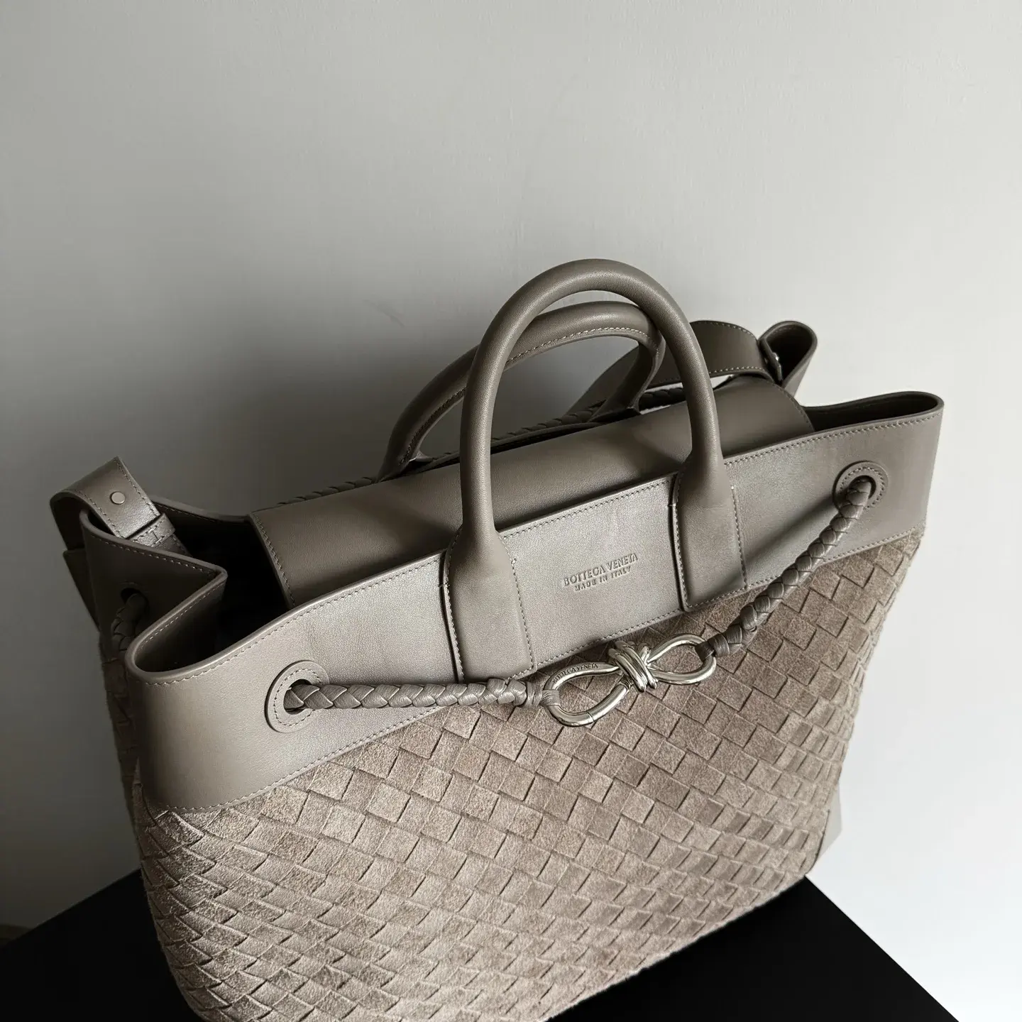 Bottega Veneta Andiamo Intrecciato Woven Leather Tote Bag product photo from LabelPicks