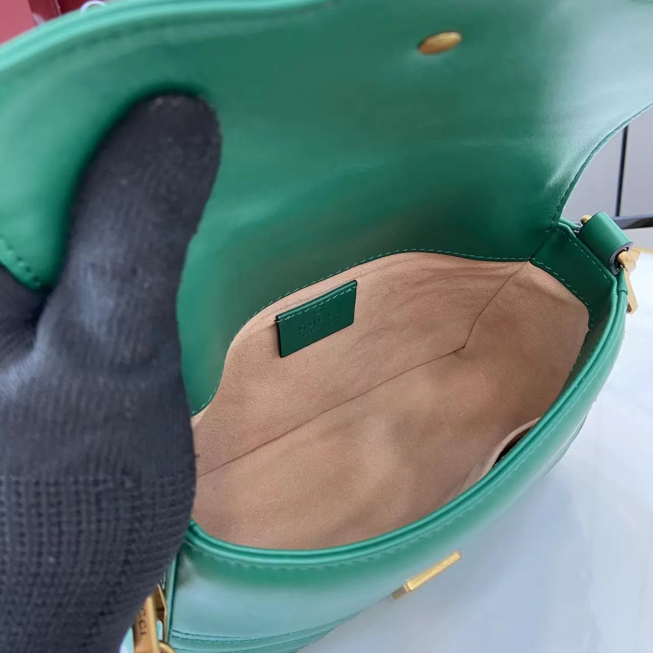 Gucci Marmont Green GG Supreme Canvas Top Handle Bag product photo from LabelPicks