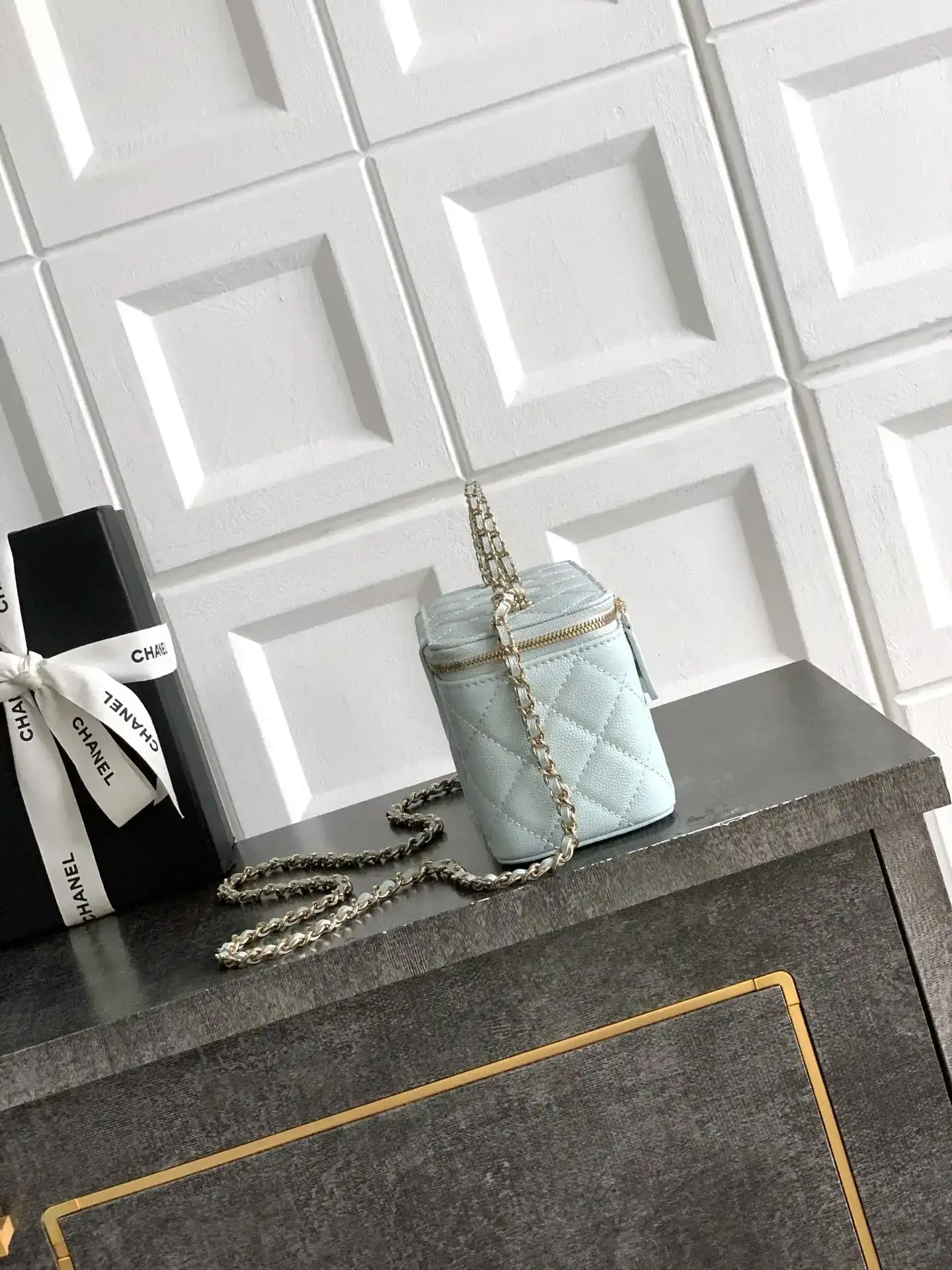 Chanel Blue Quilted Leather Top Handle Bag product photo from LabelPicks
