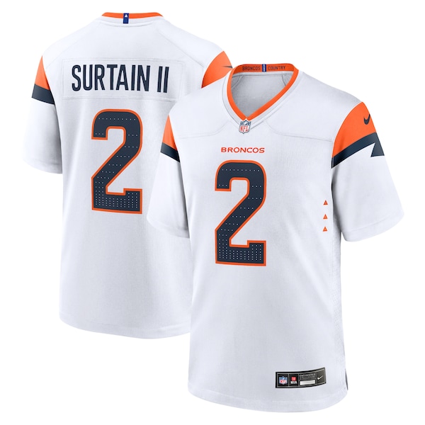 Patrick Surtain II Denver Broncos Nike Game Jersey - White/Navy/Orange