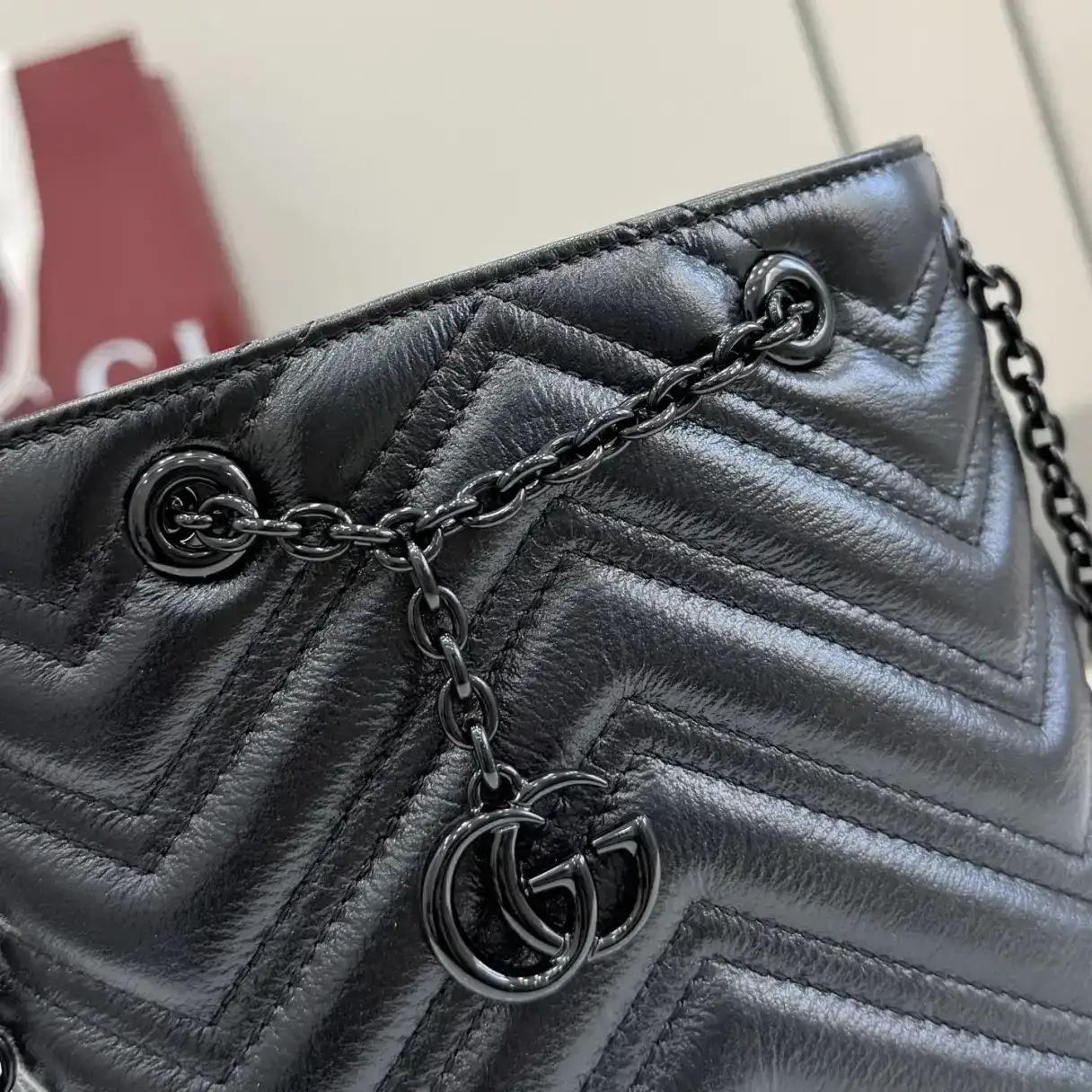 Gucci Black Marmont GG Supreme Canvas Bucket Bag product photo from LabelPicks