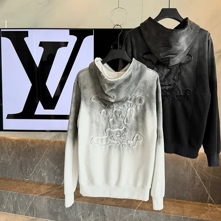 Patch Embroidered Print Long Sleeve Hoodies