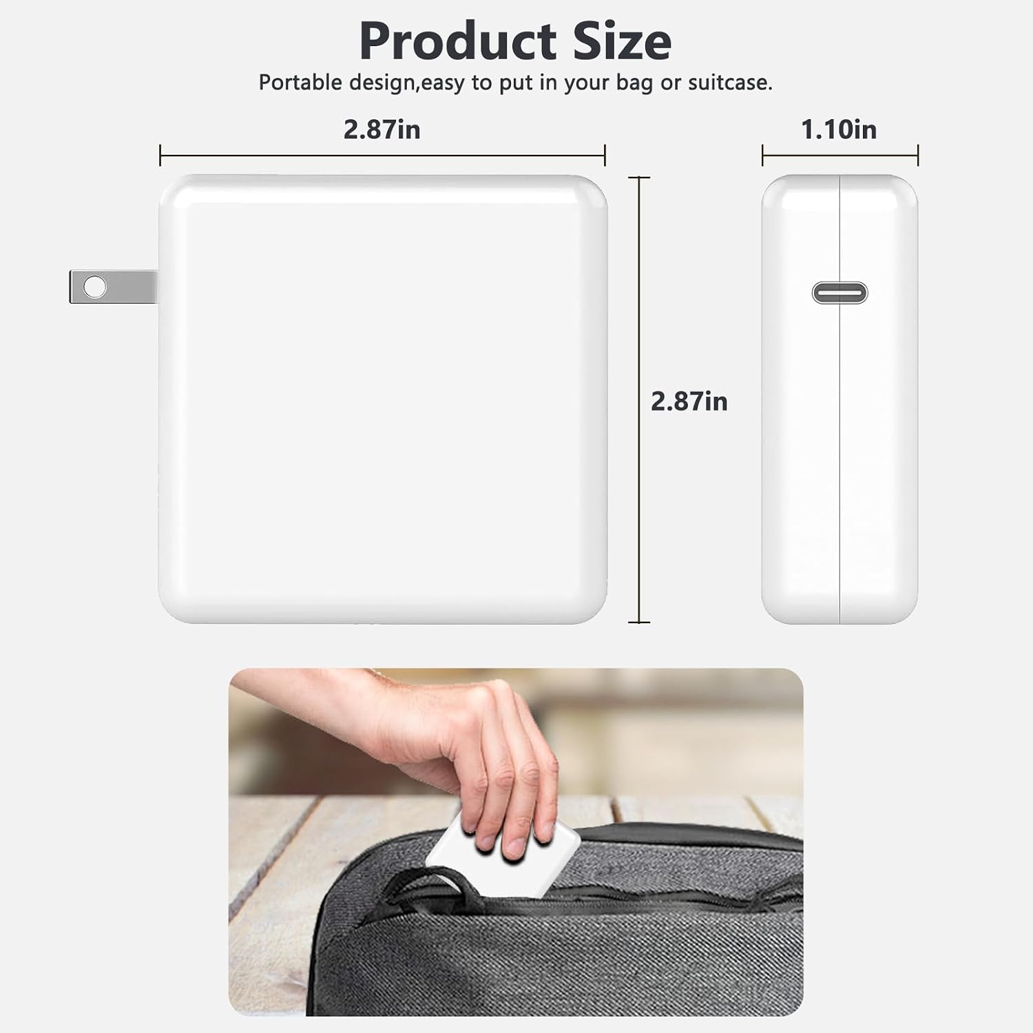 MacBook Pro/Air Charger - 100W USB-C Fast Charger, compatible with MacBook Pro/Air, M1, M2, M3, M4, M5, iPad Pro, and all USB-C laptops and phones, 6.6ft charging cable