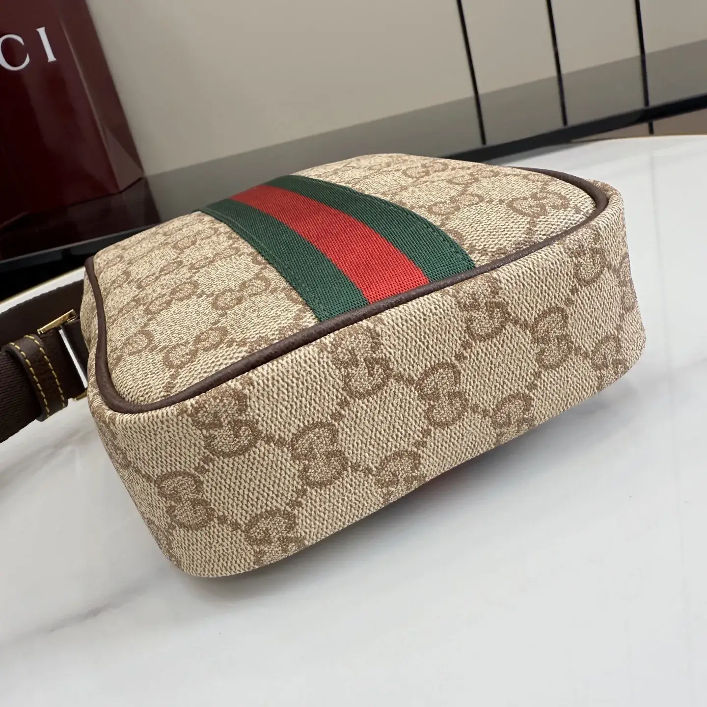 Gucci Generation Beige Canvas and Leather Crossbody Bag product photo from LabelPicks