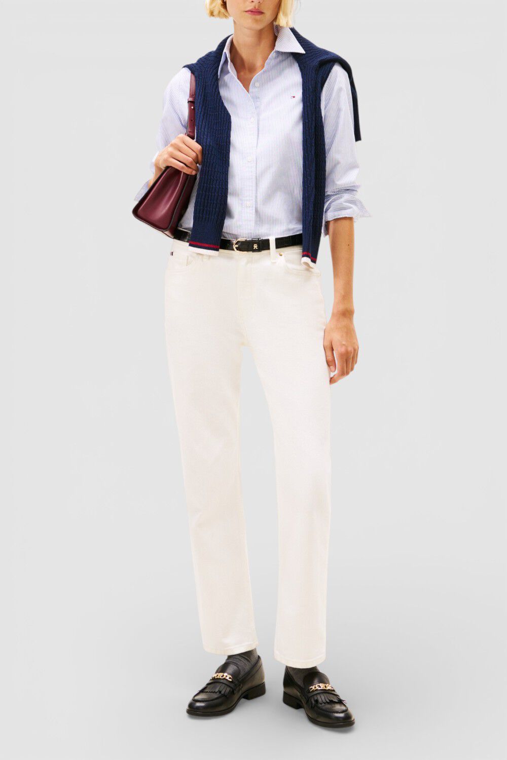 TOMMY HILFIGER חולצה מכופתרת בגזרה משוחררת