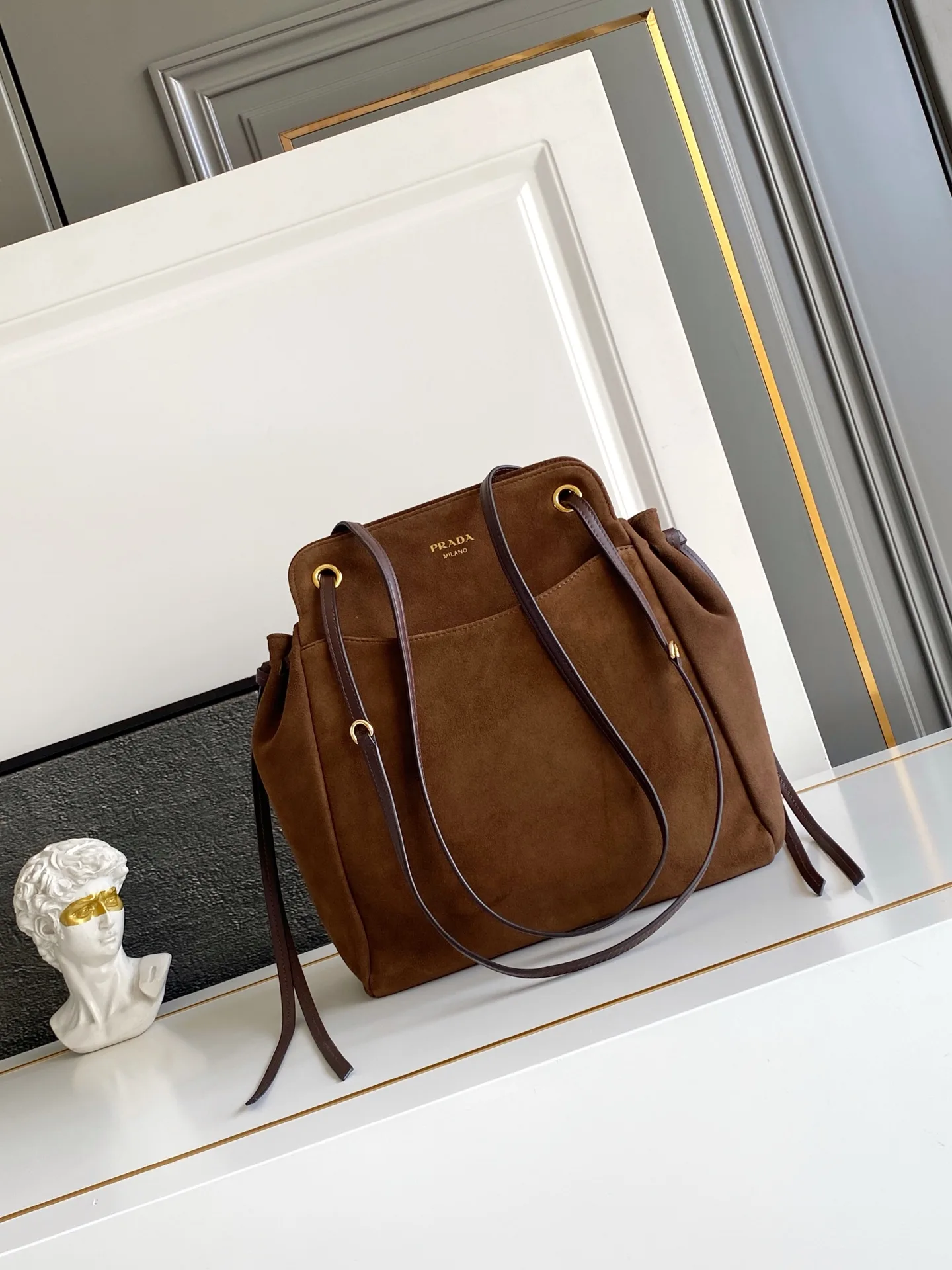 Prada Suede Leather Tote Bag product photo from LabelPicks