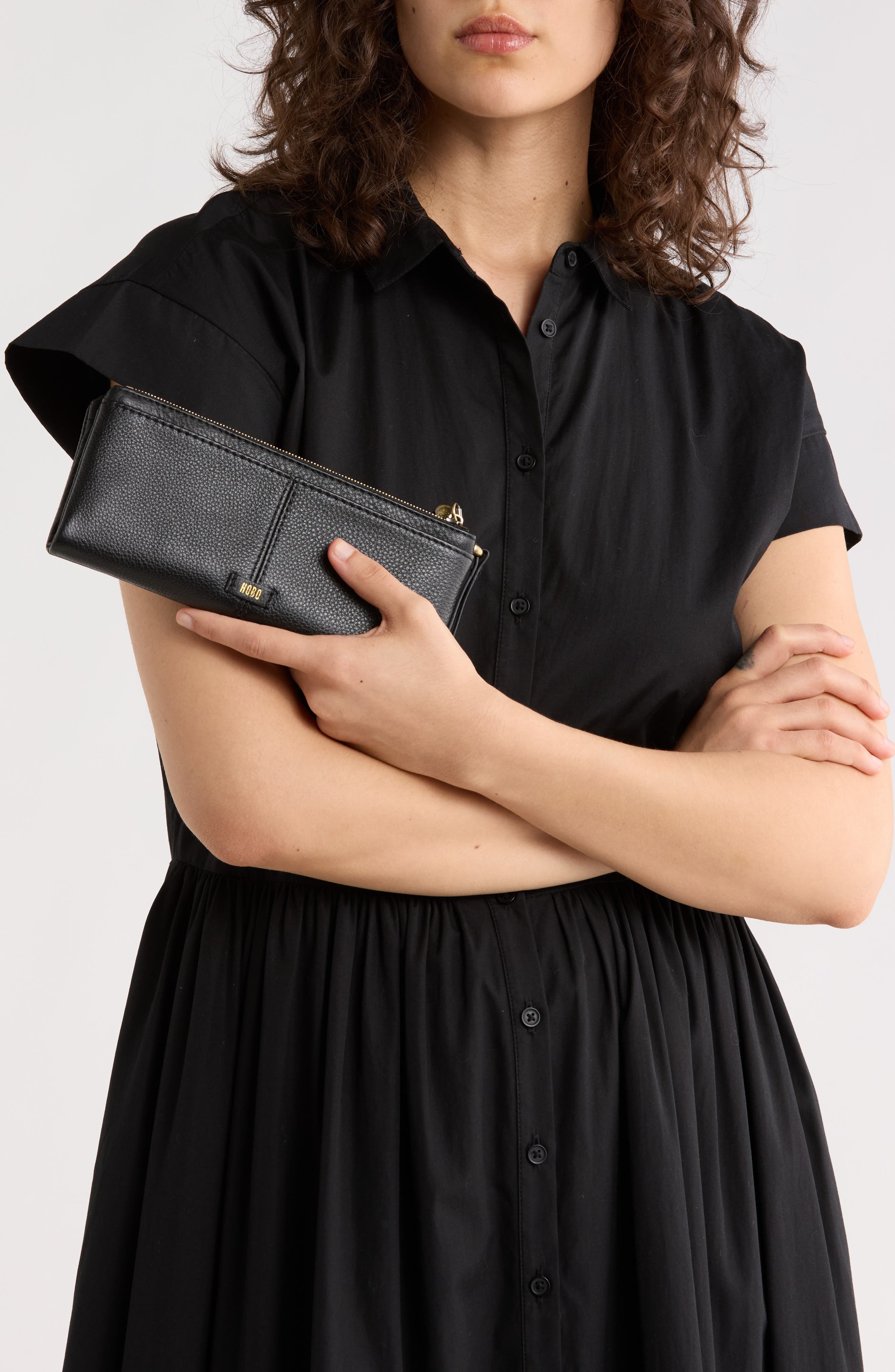 HOBO Keen Large Zip Top Leather Wallet