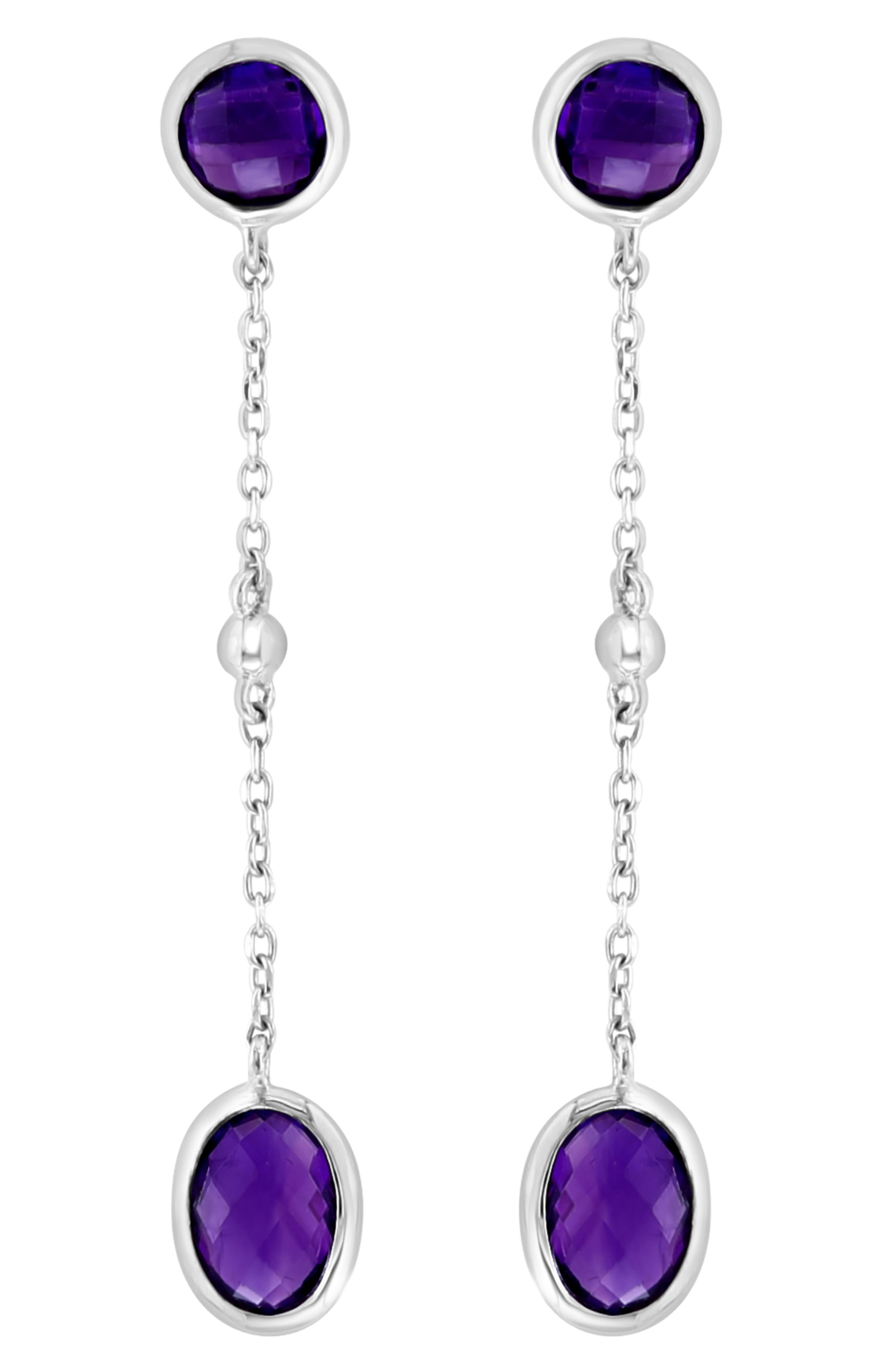 EFFY Sterling Silver Amethyst Drop Earrings