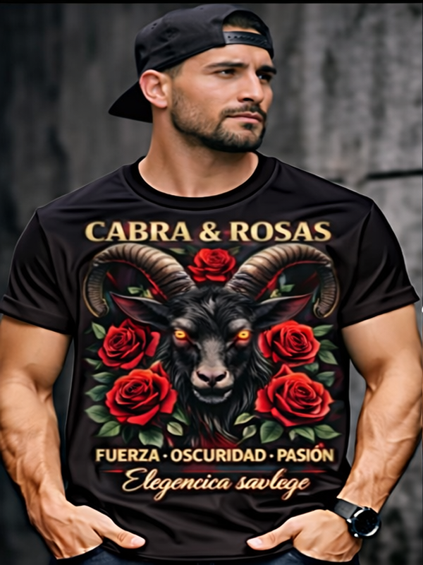 Remera Cabra & Rosas – Fuerza y Pasión